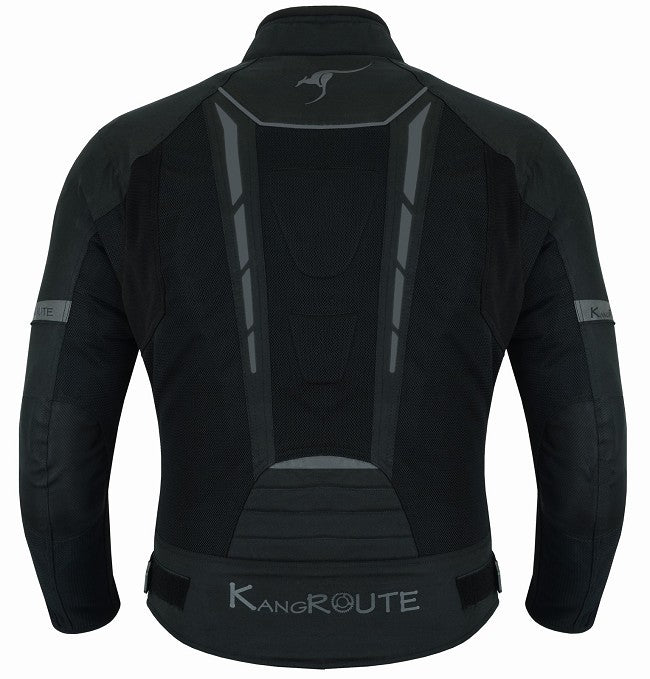 REF:VULCANO NEGROCHAQUETA DE MOTO PERFORADA DE VERANO CON FORRO IMERMEABLE EXTRAIBLE Y PROTECTORES C.E. UNISEX