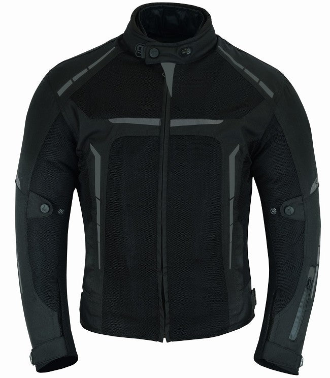 REF:VULCANO NEGROCHAQUETA DE MOTO PERFORADA DE VERANO CON FORRO IMERMEABLE EXTRAIBLE Y PROTECTORES C.E. UNISEX
