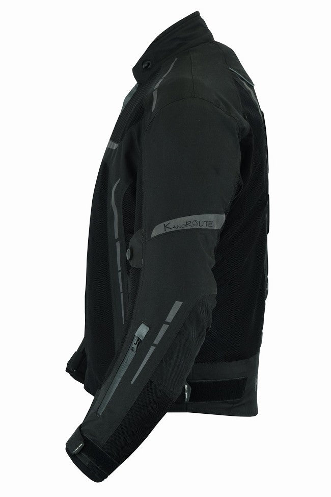 REF:VULCANO NEGROCHAQUETA DE MOTO PERFORADA DE VERANO CON FORRO IMERMEABLE EXTRAIBLE Y PROTECTORES C.E. UNISEX
