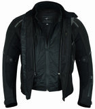REF:VULCANO NEGROCHAQUETA DE MOTO PERFORADA DE VERANO CON FORRO IMERMEABLE EXTRAIBLE Y PROTECTORES C.E. UNISEX