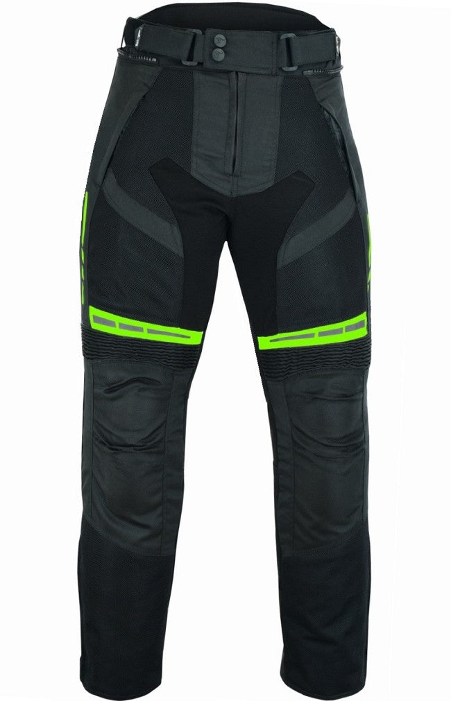 PANTALON DE MOTO PERFORADO DE VERANO UNISEX CON FORRO IMPERMEABLE EXTRAIBLE Y PROTECCIONES CE (1)