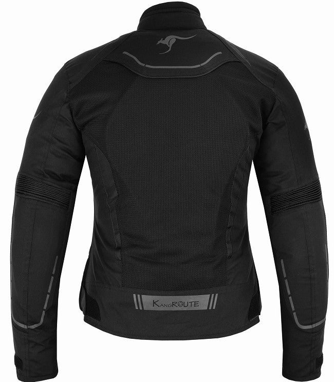REF:Diana Negro MujerCHAQUETA DE VERANO PARA CHICAS MOTERAS CON PROTECCIONES C.E. Y FORRO IMPERMEABLE EXTRAIBLE