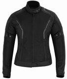 REF:Diana Negro MujerCHAQUETA DE VERANO PARA CHICAS MOTERAS CON PROTECCIONES C.E. Y FORRO IMPERMEABLE EXTRAIBLE
