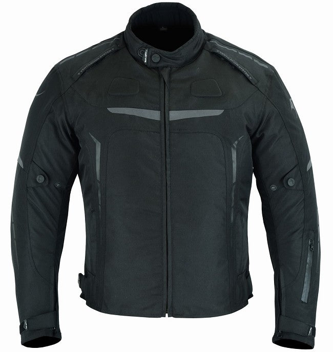 REF:RUIVO NEGRACAZADORA DE MOTO EN TEXTIL IMPERMEABLE 100% CON PROTECCIONES C.E. UNISEX