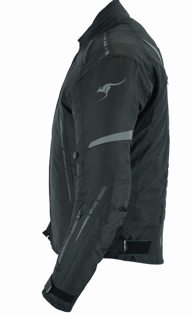 REF:RUIVO NEGRACAZADORA DE MOTO EN TEXTIL IMPERMEABLE 100% CON PROTECCIONES C.E. UNISEX