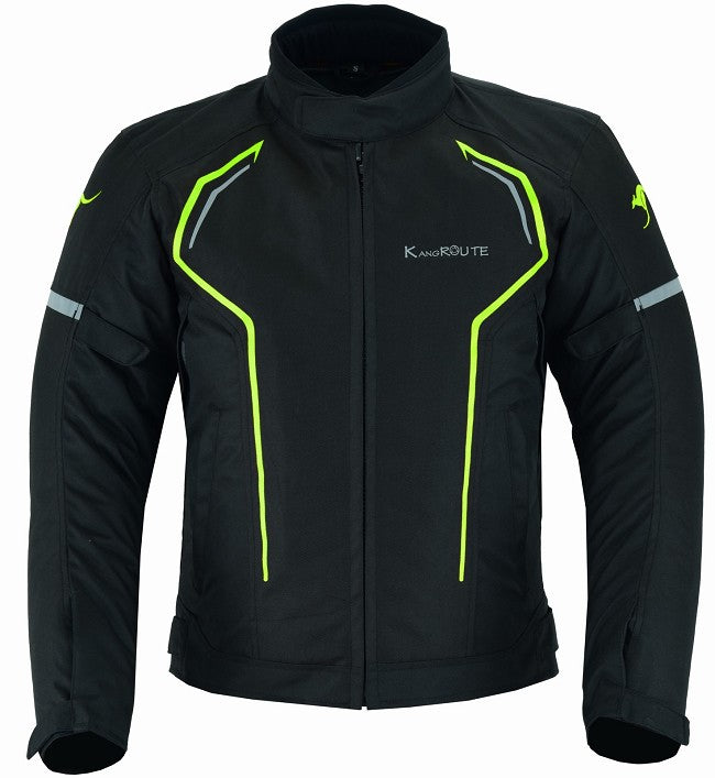 REF:VENUS FLUOR NEGROCHAQUETA DE MOTO EN POLIESTER TÉRMICO, IMPERMEABLE, TRANSPIRABLE CON PROTECCIONES C.E. Y VENTILACIÓN DIRECTA
