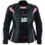 REF:AFRODITA FUCSIA ROSACHAQUETA DE MOTO EN CUERO PARA CHICAS CON PROTECTORES C.E