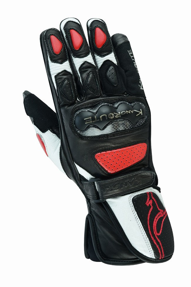 GUANTES DE MOTO EN PIEL ANILINA CON PROTECCIONES CARBONO Y ACERO INOXIDABLE
