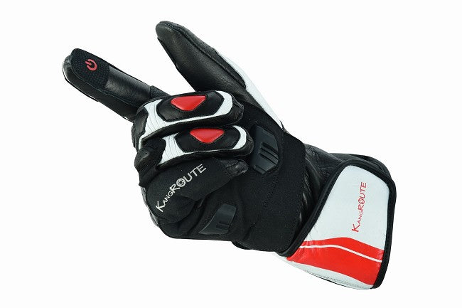 GUANTES DE MOTO EN PIEL ANILINA CON PROTECCIONES CARBONO Y ACERO INOXIDABLE