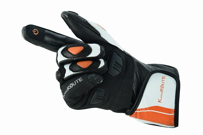 GUANTES DE MOTO EN PIEL ANILINA CON PROTECCIONES CARBONO Y ACERO INOXIDABLE (2)