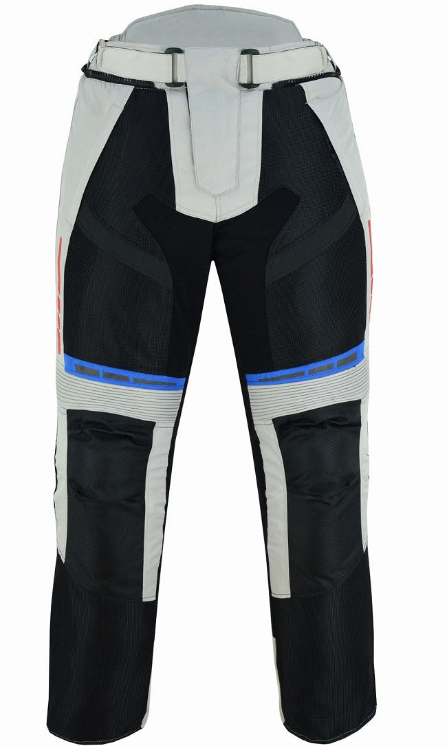 PANTALON DE MOTO PERFORADO DE VERANO CON FORRO IMPERMEABLE EXTRAIBLE, UNISEX Y PROTECCIONES C.E.