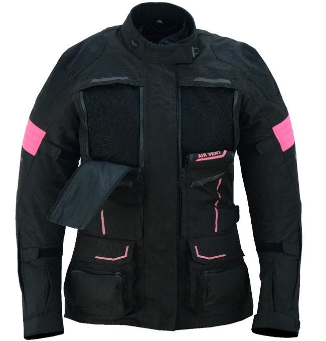 REF:TITAN FUCSIA ROSA 4SEASONCHAQUETA DE MOTO MUJER CUATRO ESTACIONES 4SEASON TRICAPA TOURING 3/4