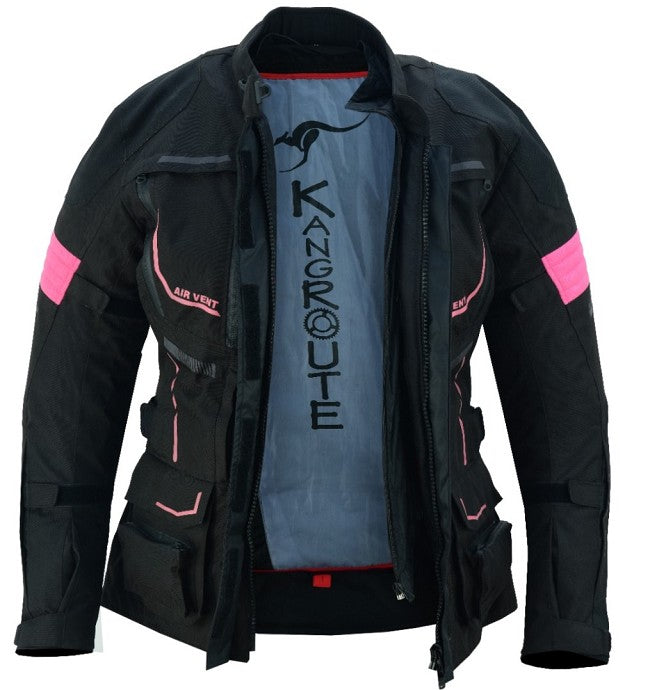 REF:TITAN FUCSIA ROSA 4SEASONCHAQUETA DE MOTO MUJER CUATRO ESTACIONES 4SEASON TRICAPA TOURING 3/4