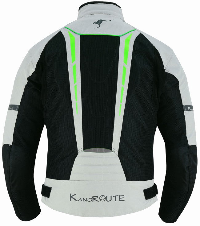 REF:VULCANO PLATA FLUORCHAQUETA DE MOTO PERFORADO DE VERANO, FORRO IMPERMEABLE EXTRAIBLE Y PROTECCIONES CE- UNISEX