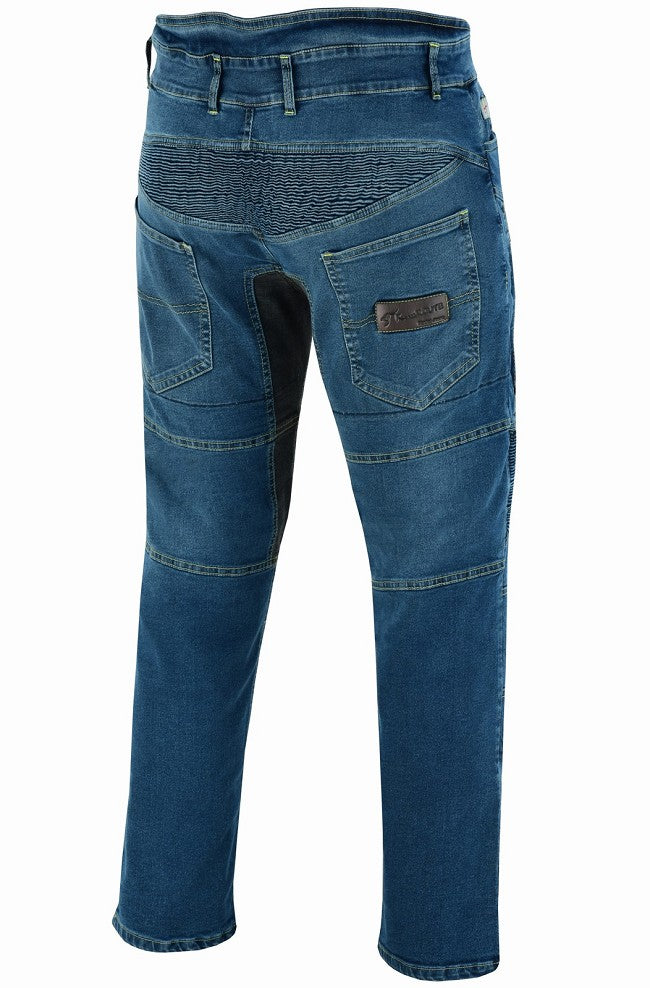 PANTALÓN KEVLAR VAQUERO UNISEX FLEXIBLE CON ZONAS ELÁSTICAS Y PROTECCIONES C.E.