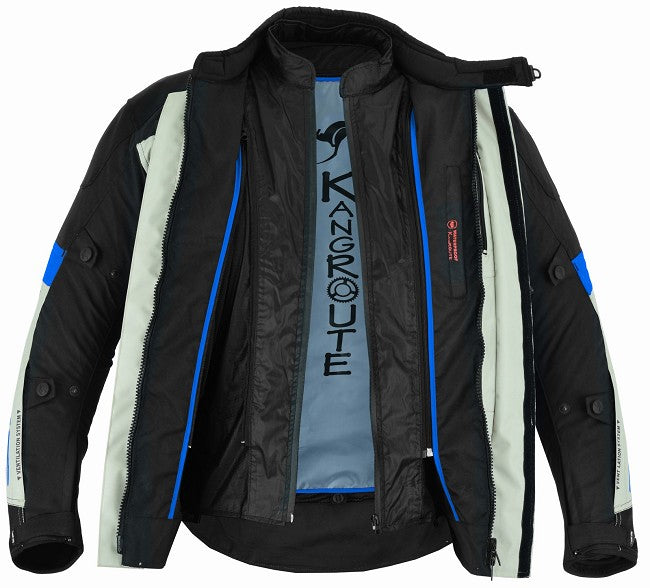 REF:TITAN ROJO AZUL 4SEASONCHAQUETA DE MOTO CUATRO ESTACIONES ( 4SEASON ) TRICAPA TIPO 3/4
