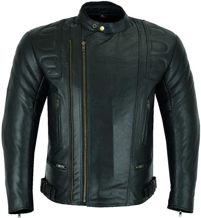 REF:MONTU NEGROCHAQUETA DE MOTO EN CUERO CON FORRO Y PROTECTORES C.E. EXTRAIBLES