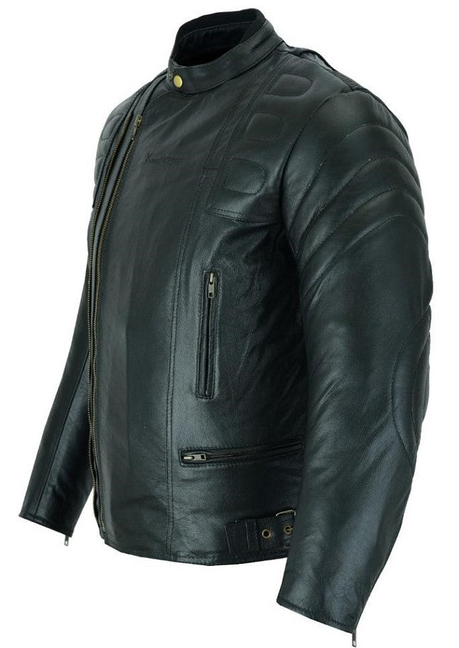 REF:MONTU NEGROCHAQUETA DE MOTO EN CUERO CON FORRO Y PROTECTORES C.E. EXTRAIBLES