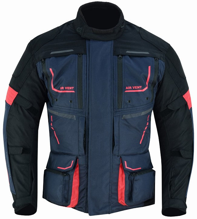 REF:TITAN AZUL MARINO 4SEASONCHAQUETA DE MOTO CUATRO ESTACIONES ( 4SEASON ) TRICAPA TIPO 3/4