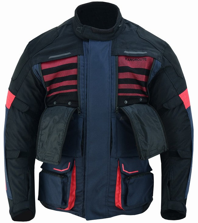 REF:TITAN AZUL MARINO 4SEASONCHAQUETA DE MOTO CUATRO ESTACIONES ( 4SEASON ) TRICAPA TIPO 3/4