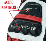 GUANTES PUÑOS CORTOS DE MOTO EN PIEL ANILINA CON PROTECCIONES DE ACERO INOXIDABLE