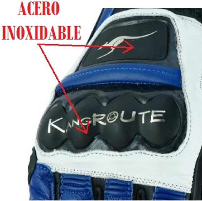 GUANTES PUÑOS CORTOS DE MOTO EN PIEL ANILINA CON PROTECCIONES DE ACERO INOXIDABLE (1)