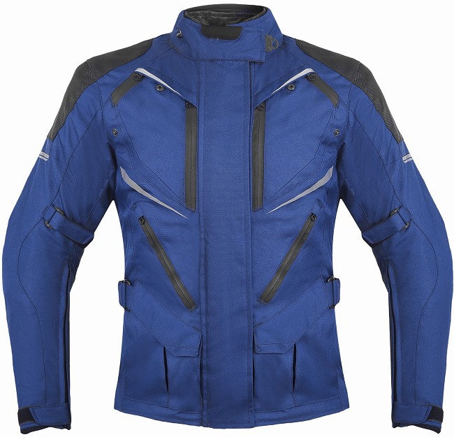 REF:MINERVA AZUL MARINO NEGROCHAQUETA MUJER 3/4 DE MOTO EN TEXTIL 100% IMPERMEABLE, TRANSPIRABLE, TÉRMICO Y PROTECCIONES C.E.