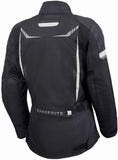 REF:MINERVA BLANCA NEGRACHAQUETA MUJER 3/4 DE MOTO EN TEXTIL IMPERMEABLE, TRANSPIRABLE Y TÉRMICO CON PROTECCIONES C.E.