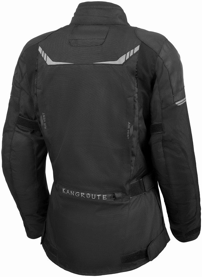 REF:MINERVA NEGRACHAQUETA MUJER 3/4 DE MOTO EN TEXTIL IMPERMEABLE, TRANSPIRABLE, TÉRMICO CON PROTECCIONES C.E.