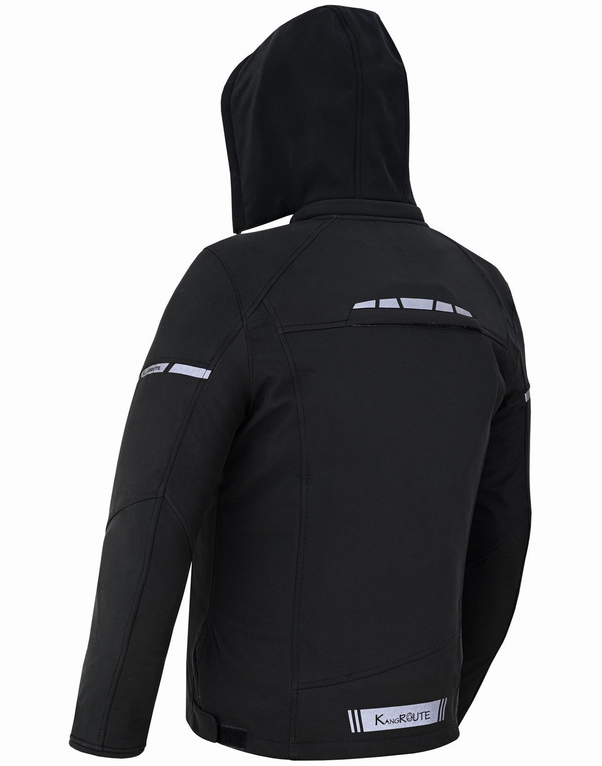 REF:KARAKARUM NEGROCHAQUETA DE MOTO UNISEX EN TEJIDO SOFTSHELL, NEOPRENO IMPERMEABLE, TÉRMICO Y PROTECTORES C.E.