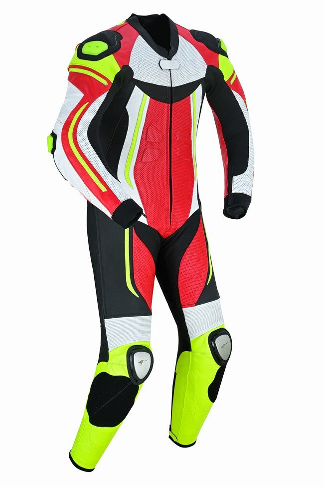 TRAJE (MONO) DE CUERO RACING UNA PIEZA PROFESIONAL EN PIEL BOVINA