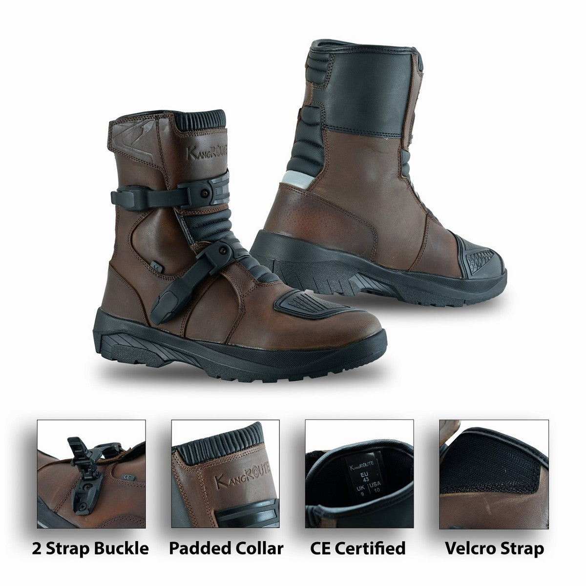 BOTAS DE MOTO MEDIACAÑA ADVENTURE TOURING EN PIEL BOVINA DE ALTA RESISTENCIA CE