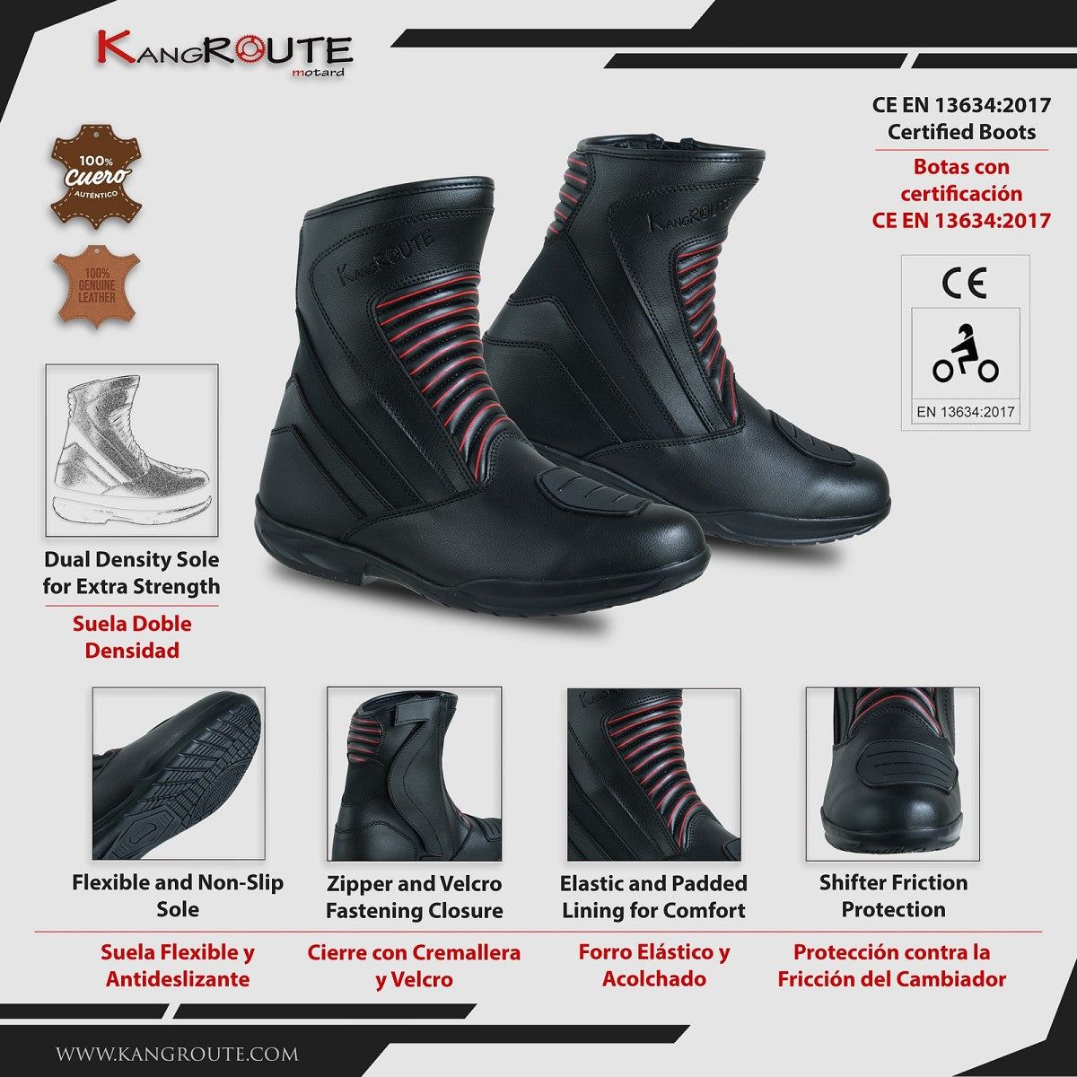 BOTAS DE MOTO TOURING 100% IMPERMEABLES Y TRANSPIRABLES CON HOMOLOGACIÓN CE, EPI