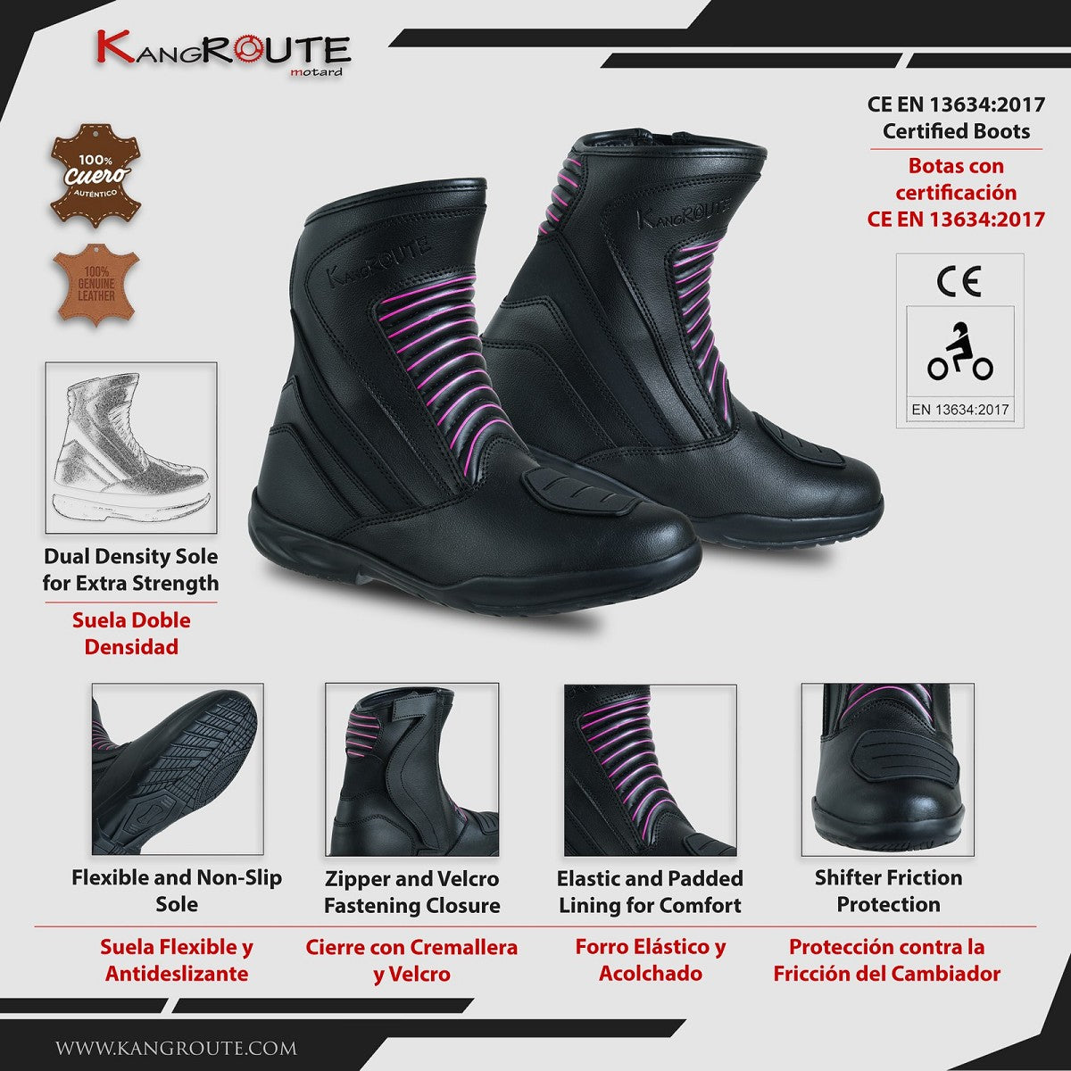 BOTAS DE MOTO TOURING MUJER, IMPERMEABLES Y TRANSPIRABLES CON HOMOLOGACIÓN CE Y EPI