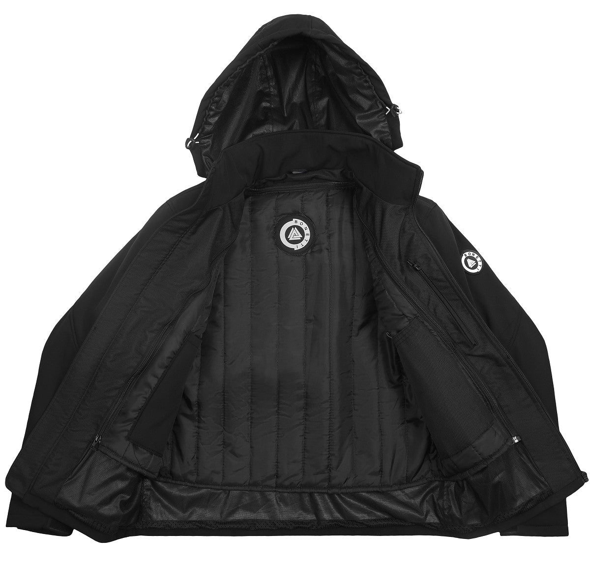 CHAQUETA DE MOTO UNISEX EN TEJIDO SOFTSHELL, NEOPRENO IMPERMEABLE, TRANSPIRABLE Y TÉRMICO CON PROTECTORES C.E. EN 1621-2 NIVEL 2