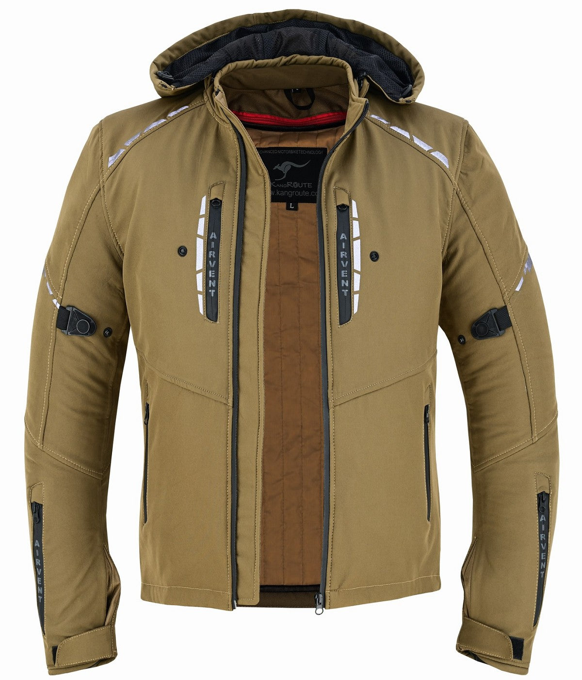 REF:KARAKARUM BEIGE CAMELLOCHAQUETA DE MOTO UNISEX EN TEJIDO SOFTSHELL, NEOPRENO IMPERMEABLE, TÉRMICO Y PROTECTORES C.E.