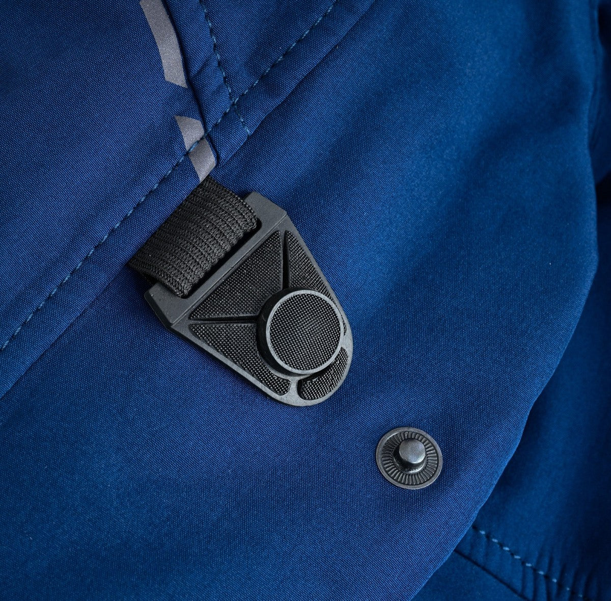 REF:KARAKARUM AZUL MARINOCHAQUETA DE MOTO UNISEX EN TEJIDO SOFTSHELL, NEOPRENO IMPERMEABLE, TÉRMICO Y PROTECTORES C.E.