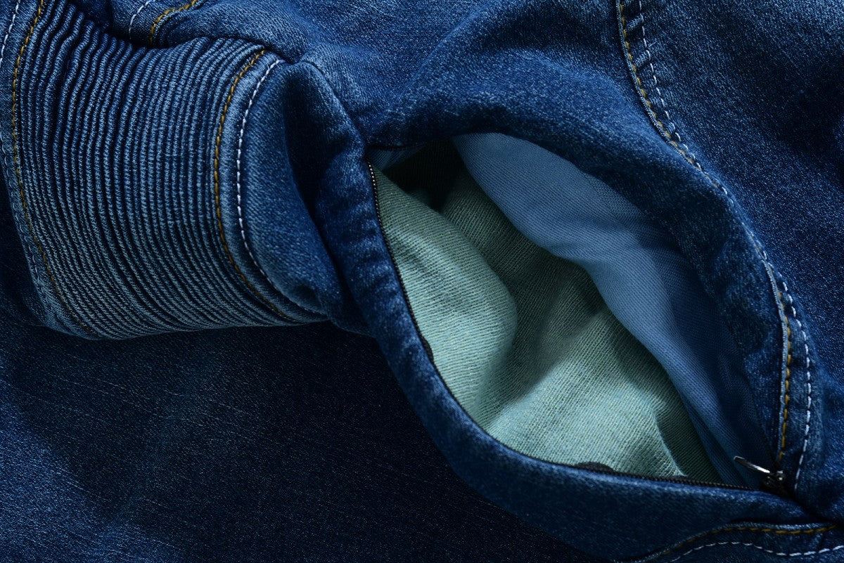 PANTALÓN VAQUERO TEJANO UNISEX DE KEVLAR CON PROTECCIONES C.E. Y ZONAS ELÁSTICAS