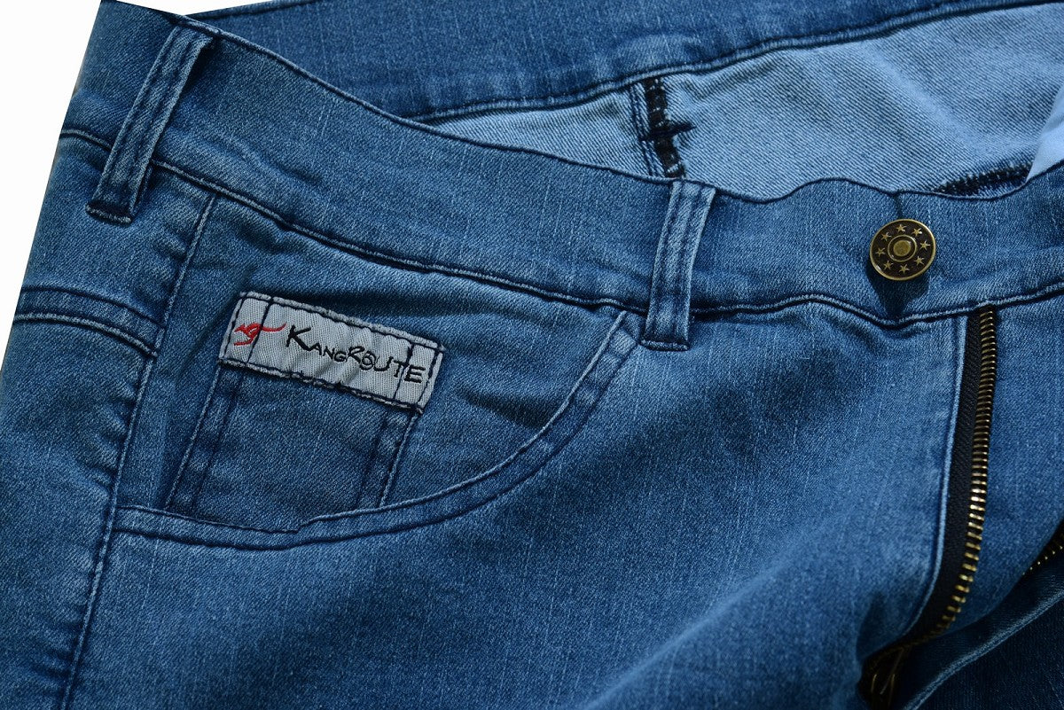 PANTALÓN KEVLAR VAQUERO UNISEX FLEXIBLE Y ZONAS ELÁSTICAS CON TRATAMIENTO IMPERMEABLE Y PROTECCIONES C.E.