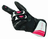 GUANTES DE MUJER DE MOTO EN PIEL ANILINA, PROTECTORES DE CARBONO Y ACERO INOXIDABLE