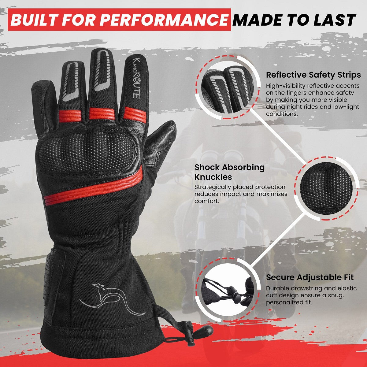 GUANTES DE MOTO INVERNALES, LARGOS, TÉRMICOS Y IMPERMEABLES