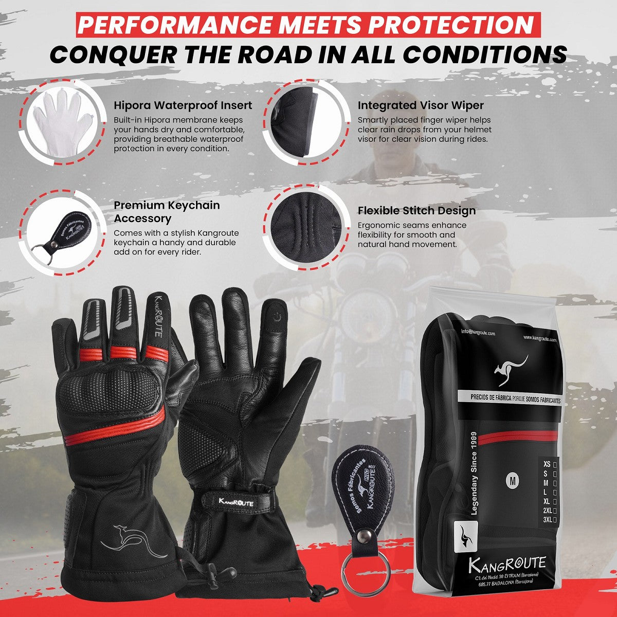 GUANTES DE MOTO INVERNALES, LARGOS, TÉRMICOS Y IMPERMEABLES