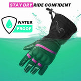 GUANTES DE MOTO INVERNALES PARA CHICAS DE PUÑO LARGO CON MEMBRANA IMPERMEABLE Y TÉRMICOS.