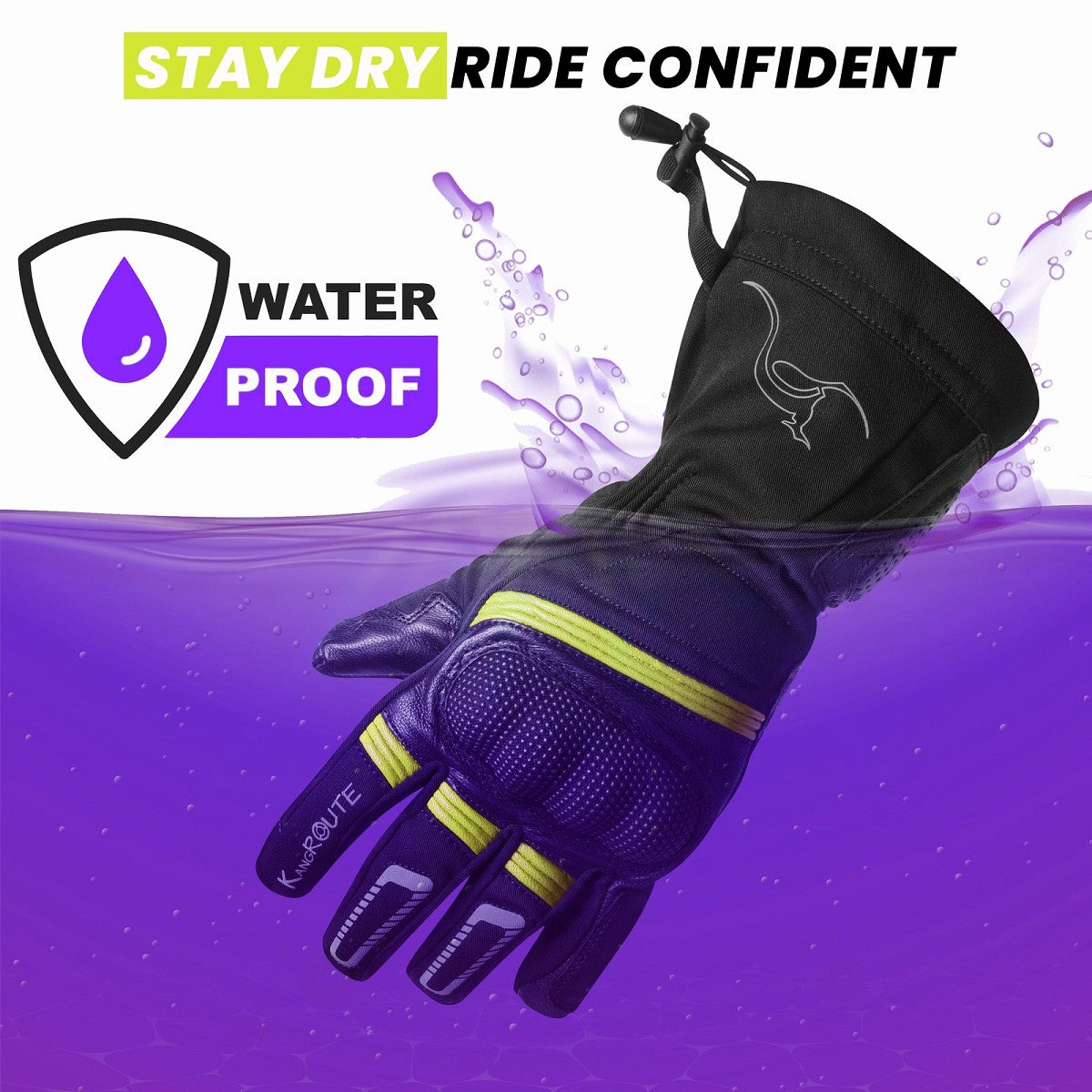 GUANTES DE MOTO INVERNALES DE PUÑO LARGO CON MEMBRANA IMPERMEABLE Y TÉRMICOS.