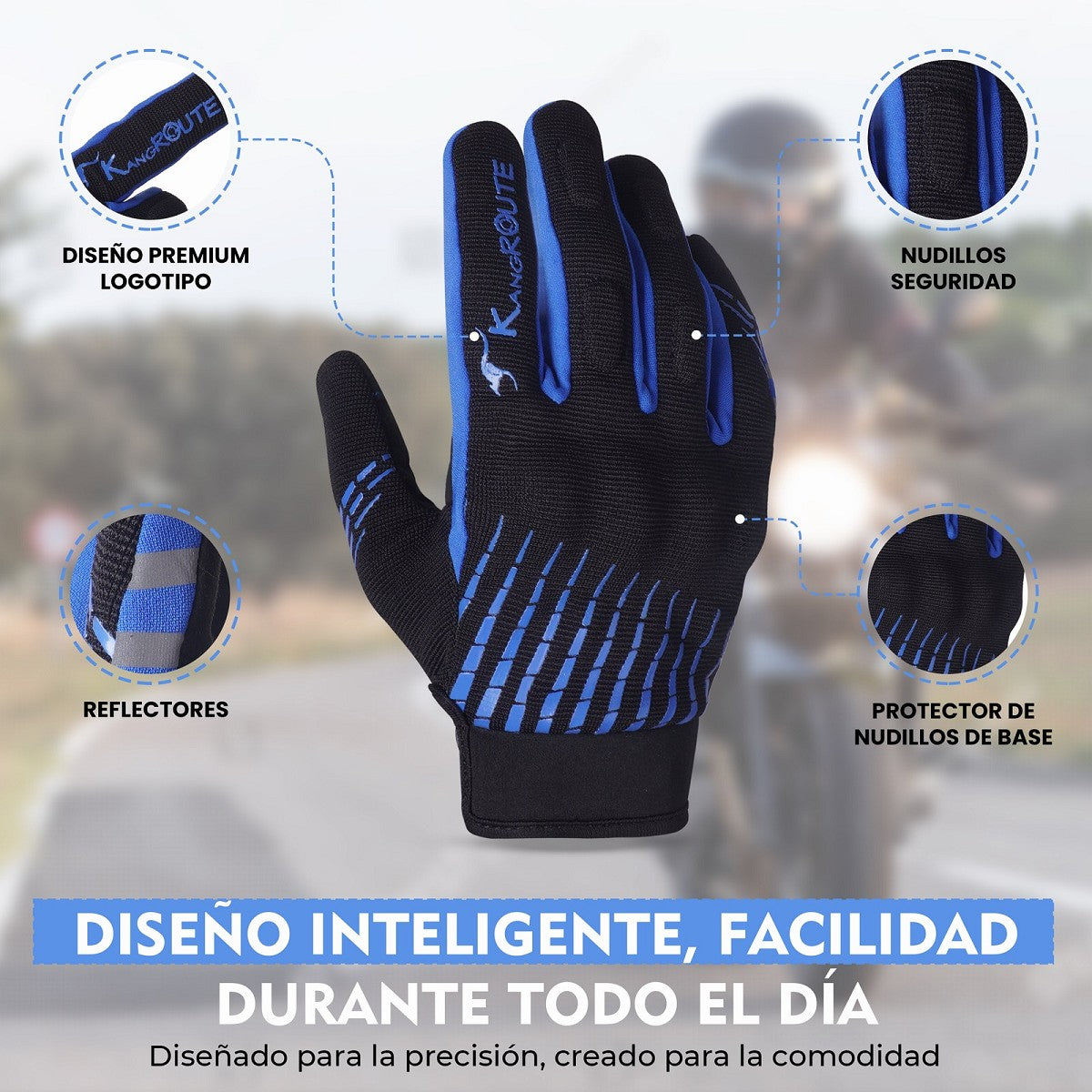 GUANTES DE MOTO LIGEROS CONFECCIONADOS EN TEJIDO TRANSPIRABLE Y RESISTENTE CON PROTECCIONES PARA VERANO (1)