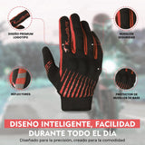 GUANTES DE MOTO LIGEROS CONFECCIONADOS EN TEJIDO ELASTICO, TRANSPIRABLE Y RESISTENTE CON PROTECCIONES PARA VERANO
