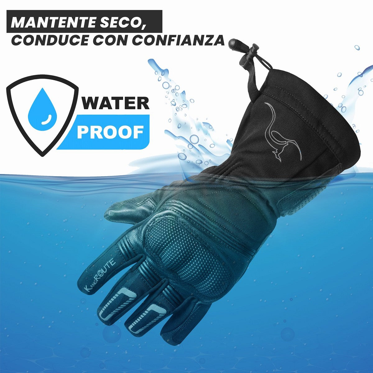 GUANTES DE MOTO INVERNALES DE PUÑO LARGO CON MEMBRANA IMPERMEABLE Y TÉRMICOS. (1)