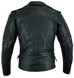 REF:GM176 NEGRACHAQUETA CRUZADA DE PIEL PARA MOTORISTAS CON FORRO Y PROTECTORES C.E. EXTRAIBLES
