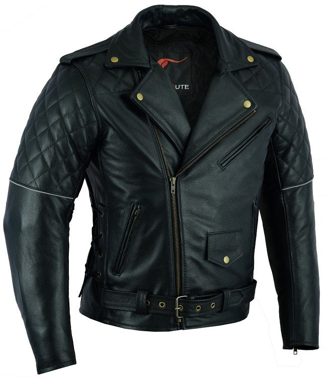 REF:GM176 NEGRACHAQUETA CRUZADA DE PIEL PARA MOTORISTAS CON FORRO Y PROTECTORES C.E. EXTRAIBLES