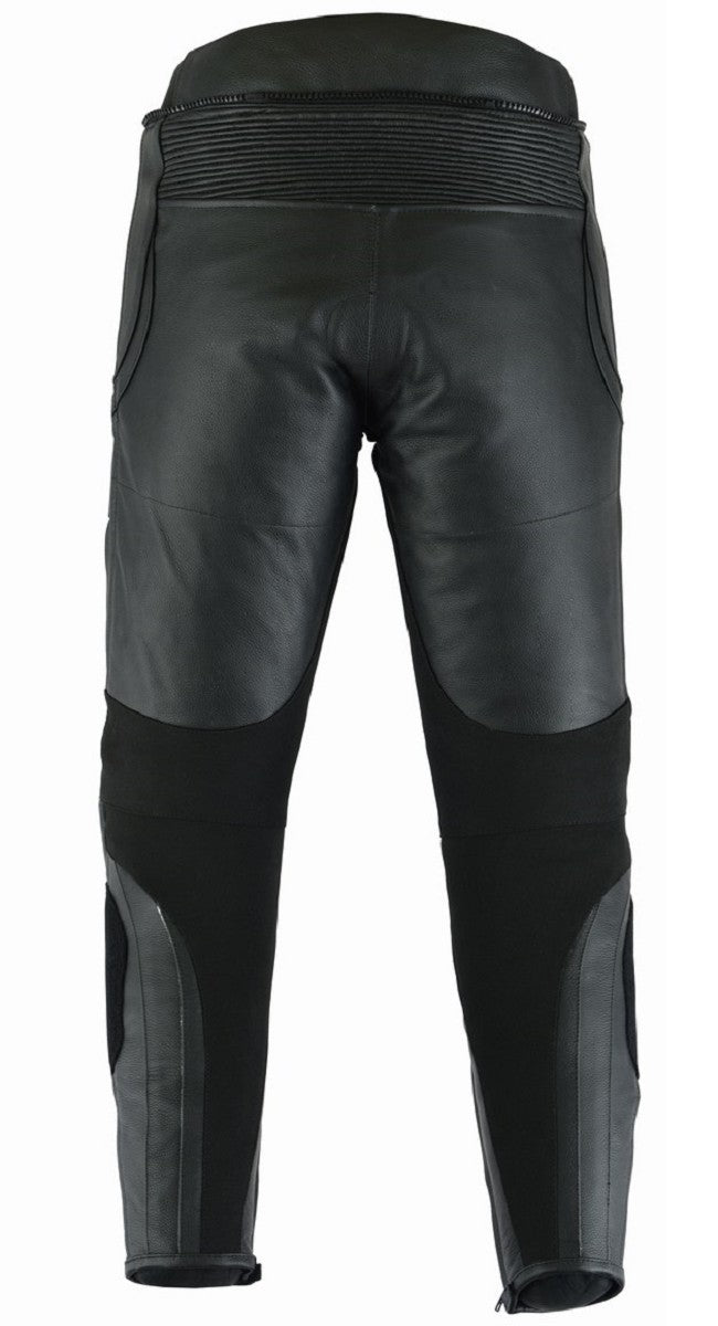PANTALÓN DE CUERO CON TITANIO Y PROTECCIONES PARA MOTEROS